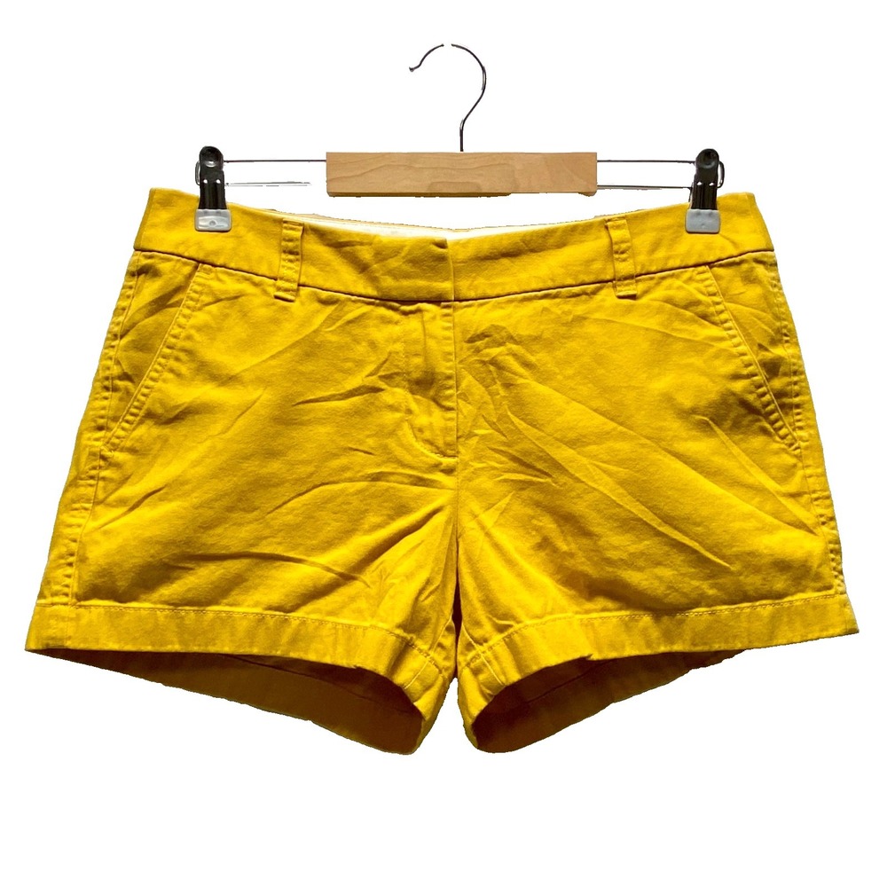 J. Crew Chino Shorts Women's Sz 6 Goldenrod Cotton Twill‎ Stretch 3" Inseam READ